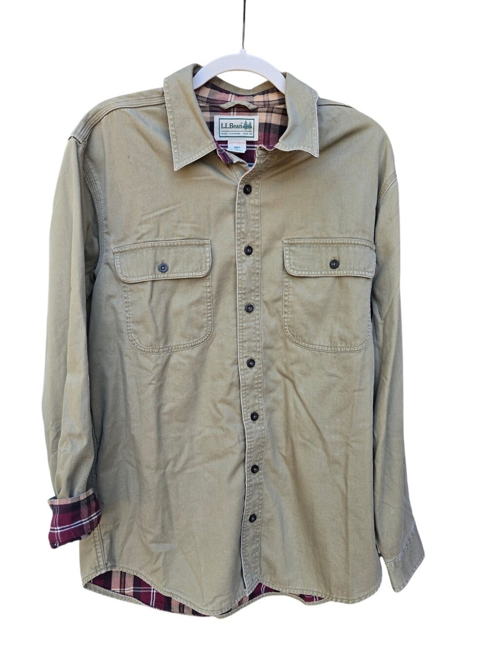 L.L. Bean Vintage Mens Hurricane Cotton Canvas Flannel Lined Jacket Medium